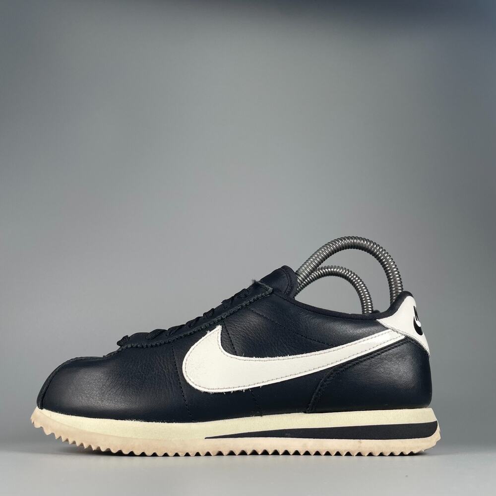 Nike Cortez ‘23 Women's 6 Black White Leather Retro Low Top Sneakers Casual GUC